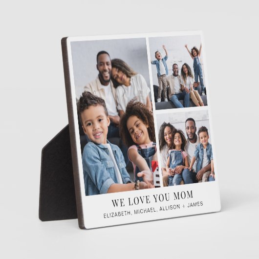 Mama Liebe Sie 3 Foto Collage Fotoplatte (Vorderseite)
