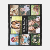 Mama Liebe Sie Foto Collage Schwarz Fleecedecke (Vorderseite)