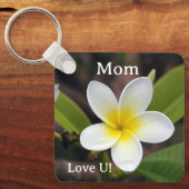 Mama Liebe Sie Weiß und Gelb Schlüsselanhänger (Vorderseite)