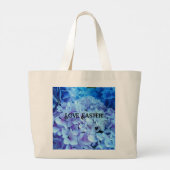 Mama Lieben Ostern! Tote Beutel Hydrangea Blume Jumbo Stoffbeutel (Rückseite)