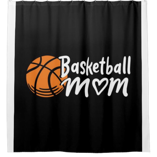 Mama liebt Basketball Duschvorhang (Vorderseite)