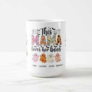 Mama liebt ihre Boos personalisierter Halloween Kaffeetasse