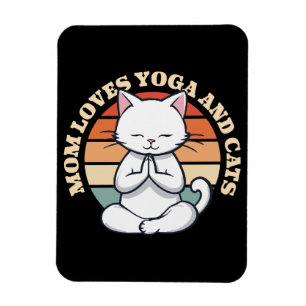 Mama liebt Katzen und Yoga Magnet