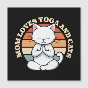 Mama liebt Katzen und Yoga Magnetkarte