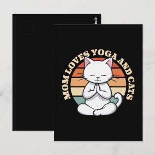 Mama liebt Katzen und Yoga Postkarte
