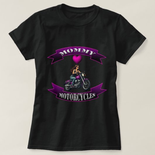Mama liebt Motorräder T-Shirt (Design vorne)