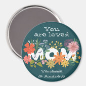 Mama liebte Boho Blume Bouquet Magnet (Vorderseite/Rückseite)