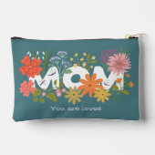 Mama liebte boho Blume Bouquet niedlich grün Zubehörtasche (Rückseite)
