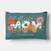 Mama liebte boho Blume Bouquet niedlich grün Zubehörtasche (Vorderseite)