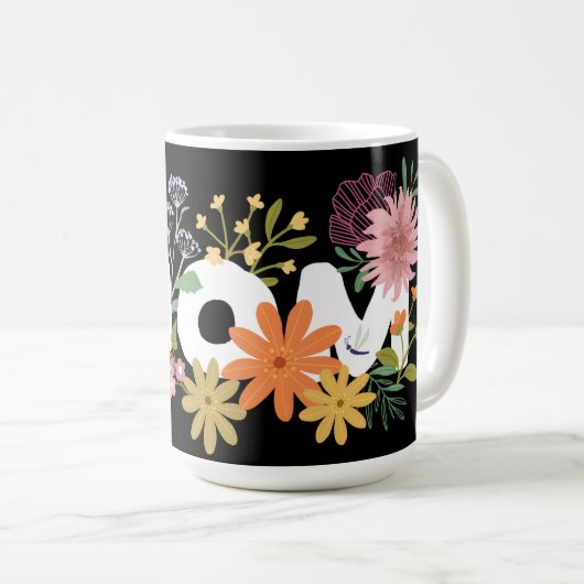 Mama liebte boho Blume Bouquet niedlich Kaffeetasse (VorderseiteRechts)