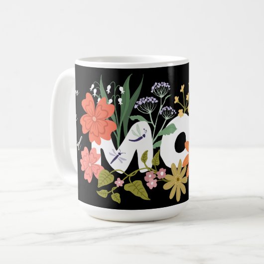 Mama liebte boho Blume Bouquet niedlich Kaffeetasse (Vorderseite Links)