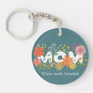Mama liebte boho Blumenstrauß  Schlüsselanhänger