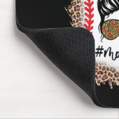 Mama Life Baseball Mama Messy Bun Leopard Baseball Mousepad (Ecke)