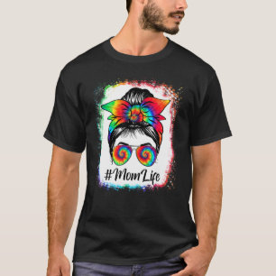 Mama Life Blached Mama Life Leopard Gefärbte Krawa T-Shirt