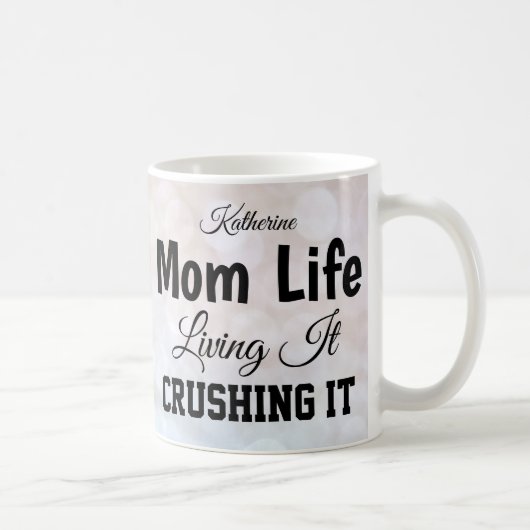 Mama Life Bokeh personalisierte Mug Kaffeetasse (Rechts)