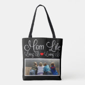 Mama Life Foto Black Tasche (Rückseite)