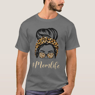 Mama Life, Funny Mama Design Leopard Muster Glass T-Shirt