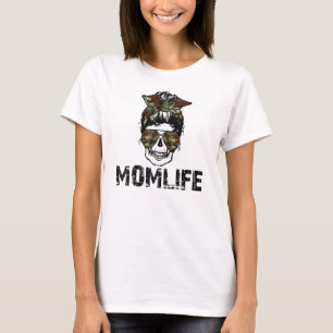 Mama Life Funny SKull mit Sonnenbrille und Bow T-Shirt