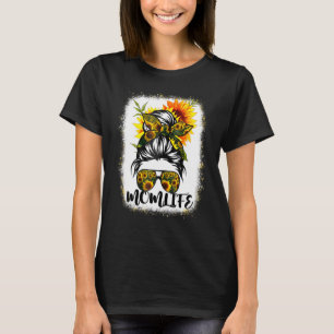 Mama Life gebleicht Mama Leben Sonnenblumen Messy T-Shirt