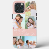 Mama Life ist das Beste 5 Foto Peach Pink Case-Mate iPhone Hülle (Rückseite)