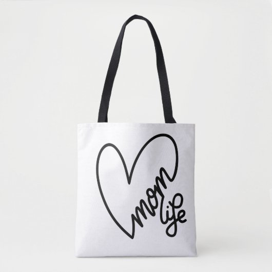 MAMA LIFE LEINWAND TOTE BAG TASCHE (Vorderseite)