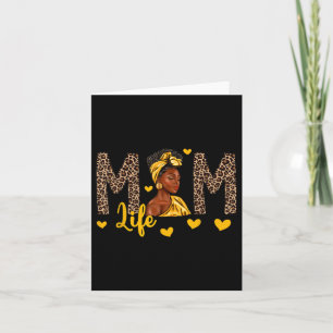 Mama Life Leopard Afro Frauenamerikanerin Mothe Karte