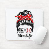 Mama Life Messy Bun Hair Funny Baseball Hockey Mam Mousepad (Mit Mouse)