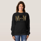 Mama Life Messy Bun Leopard Skull Mama Mutter Sweatshirt (Vorne ganz)