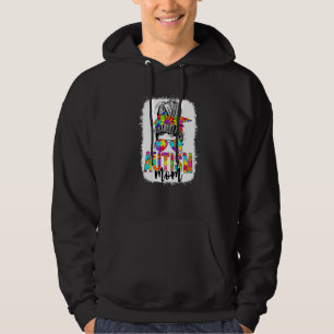 Mama Life Messy Bun Sonnenbrille Bandana Autism Aw Hoodie