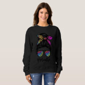 Mama Life Rainbow Colorful Leopard Printmütter D Sweatshirt (Vorne ganz)