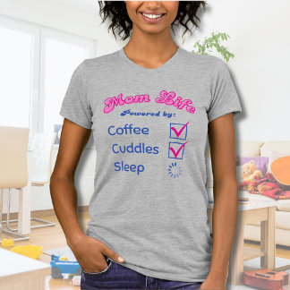 Mama Life Retro Kaffeekücher schlafen T-Shirt