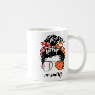 Mama Life Sell Sketll Mama Messy Bun Funny Mütter Kaffeetasse