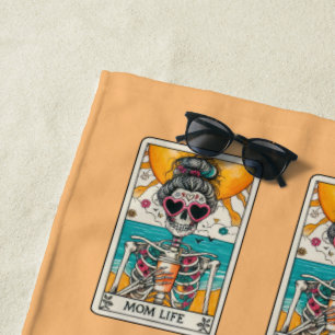 Mama Life Skeletts Tarot Card Strandtuch
