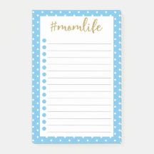 Mama Life Sky Blue Polka Dots To do Liste Niedlich
