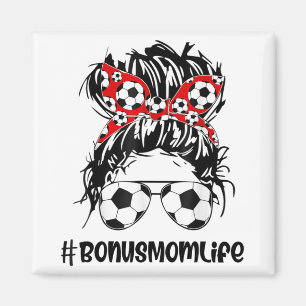 Mama Life Soccer Bonus Mama Mütter Tag Messy Bun W Magnet