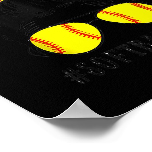 Mama Life Softball Baseball Mama Mütter Day Messy Poster (Ecke)