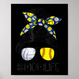 Mama Life Softball Volleyball Mama Muttertagsschla Poster