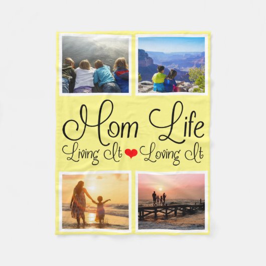 Mama Life Yellow Foto Fleecedecke (Vorderseite)