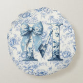 Mama Light Blue Chinoiserie Round Pillow Rundes Kissen (Rückseite)