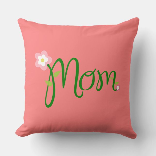 Mama Light Coral Throw Kissen (Vorderseite)