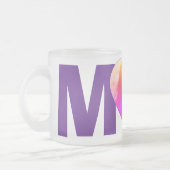 "Mama" lila benutzerdefiniertes Foto Herzstück Mattglastasse (Links)