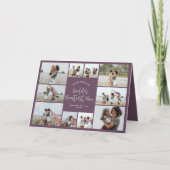 Mama lila moderne minimale Foto-Collage Dankeskarte (Vorderseite)