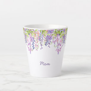 Mama Lila Wisteria Aquarell Blumen Milchtasse