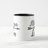 Mama Lion Arrow mit Herz, schwarz Tasse (Zentrum)