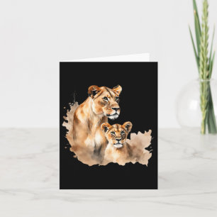 Mama Lioness T-Shirt Junge Mutter Löwe Mommy Gesch Karte