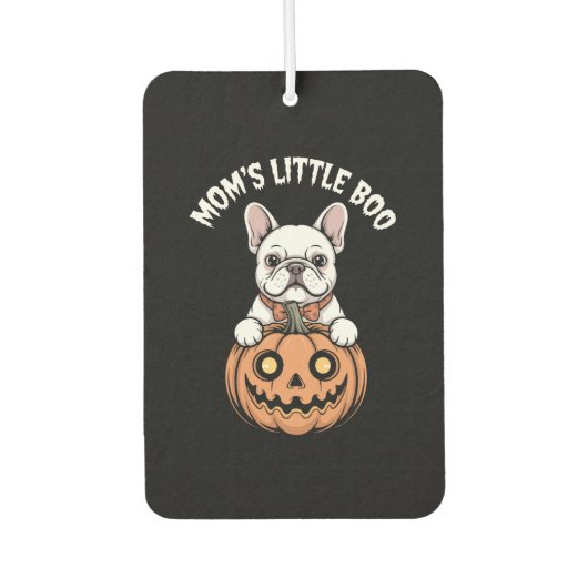 Mama Little Boo French Bulldog Hallowen Autolufterfrischer (Vorderseite)