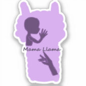 Mama Llama ASL Aufkleber Option 2 (Vorderseite)
