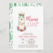 Mama Llama Baby Shower Fiesta Cacti Niedlich Girls Einladung (Vorne/Hinten)