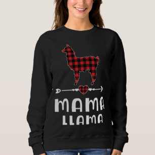 Mama Llama Christmas Pajama Red Kariert Buffalo Fa Sweatshirt