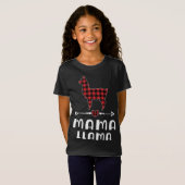 Mama Llama Christmas Pajama Red Kariert Buffalo Fa T-Shirt (Vorne ganz)